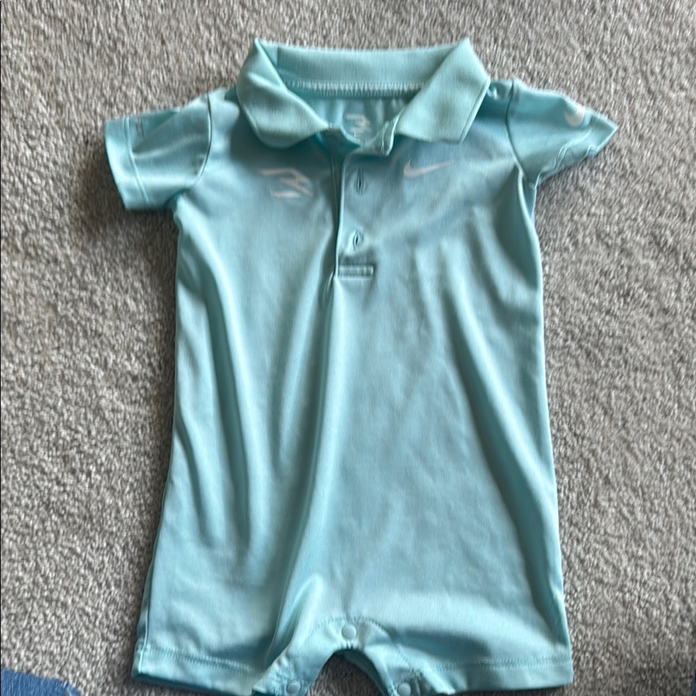 Nike Light Blue Polo Romper
